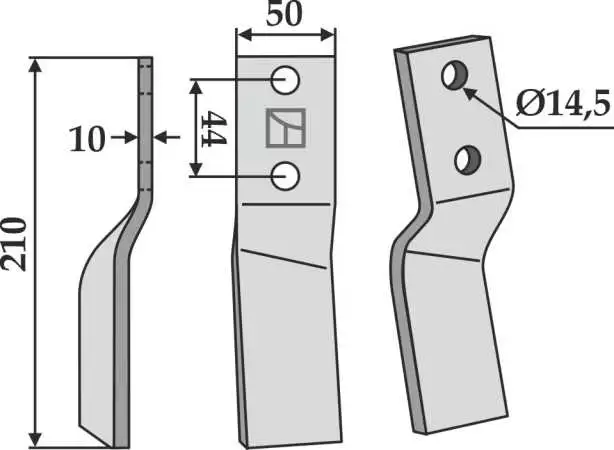 Rotorzinken, linke Ausführung